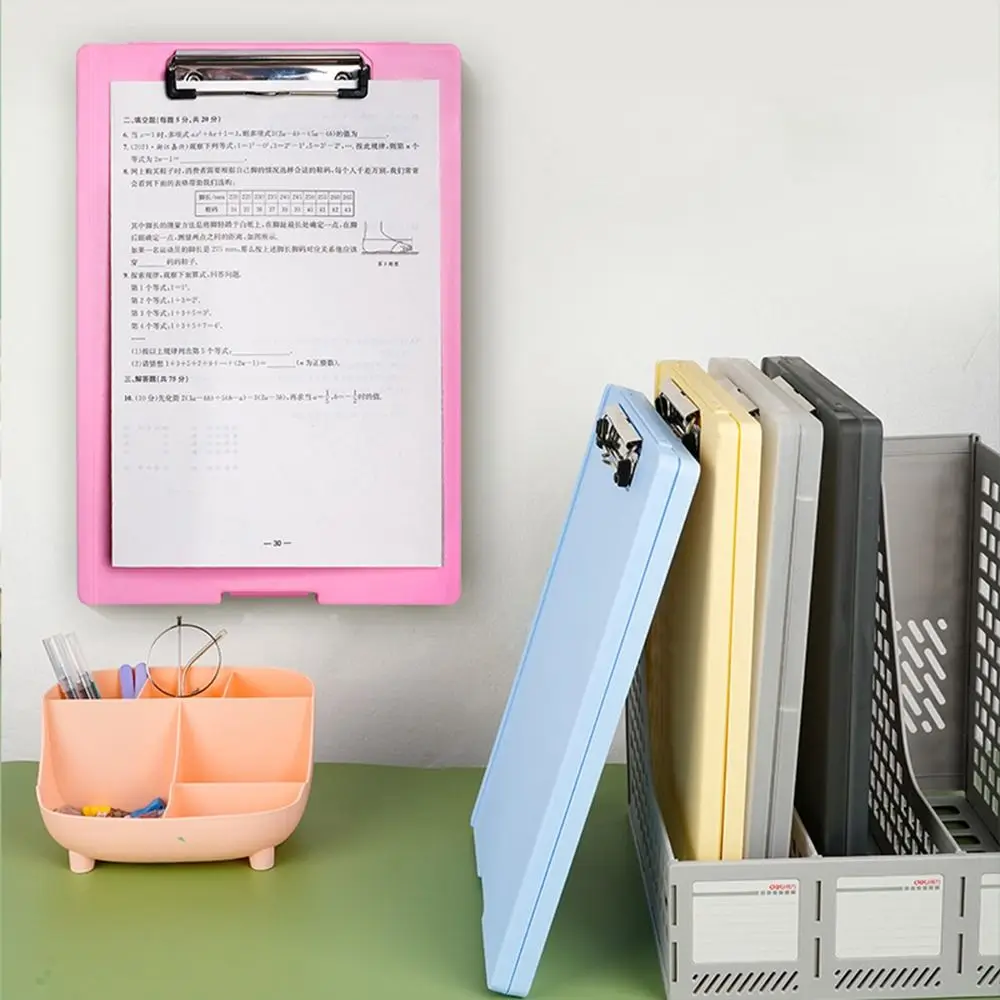 

A4 File Folder Clipboard Writing Pad Memo Clip Board Test Paper Storage Box Organizer Stationary School Supplies