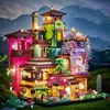 7080PCS Magic Castle Sakura House Building Blocks City Street Model With LED Lights Mini Bricks Toys Children's Christmas Gifts 2