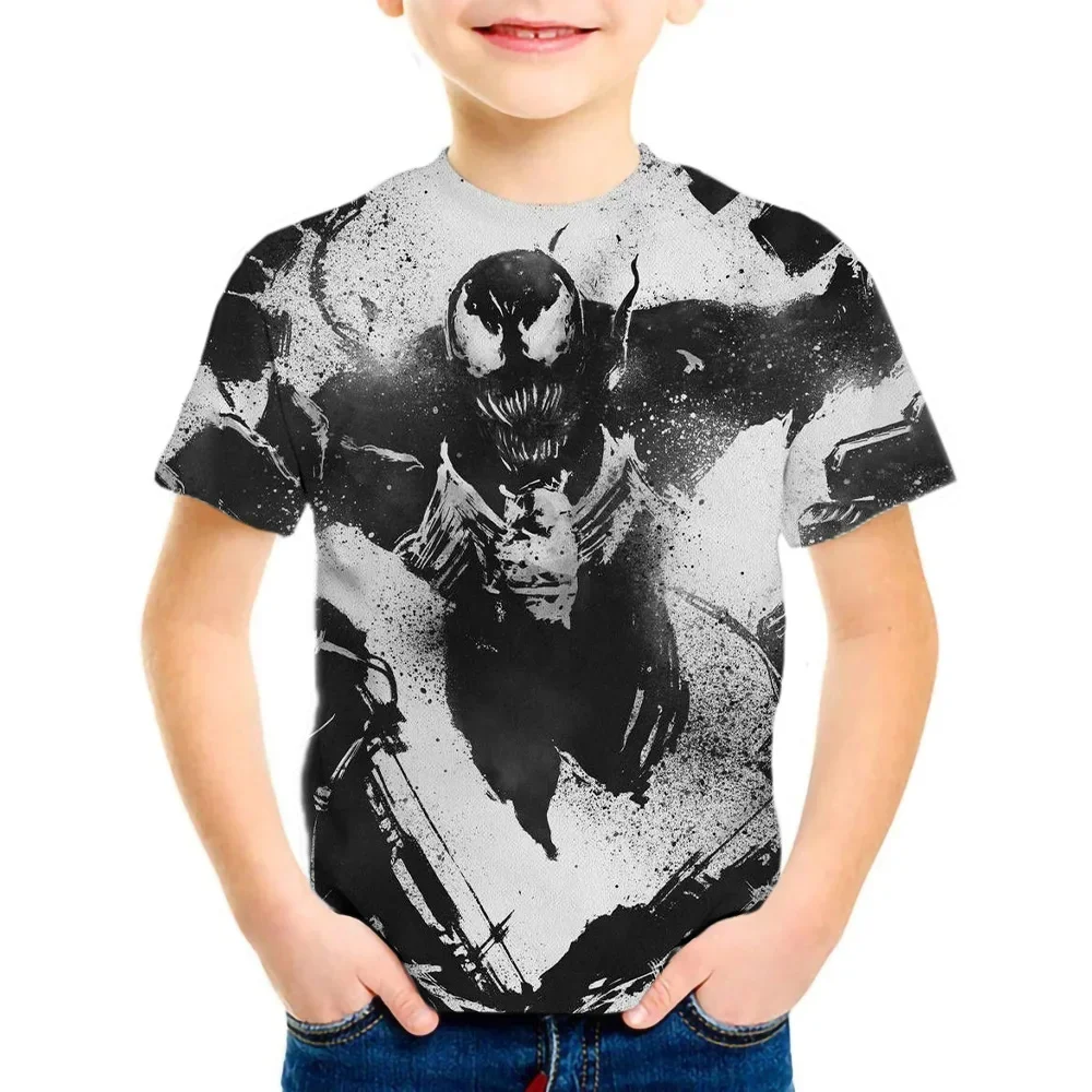 4-14 Years Kids Boys Venom Short Sleeve 3D T-shirts Tops Clothes Baby Boys Print Tees Children Clothing Kids Cartoon Outfit 5