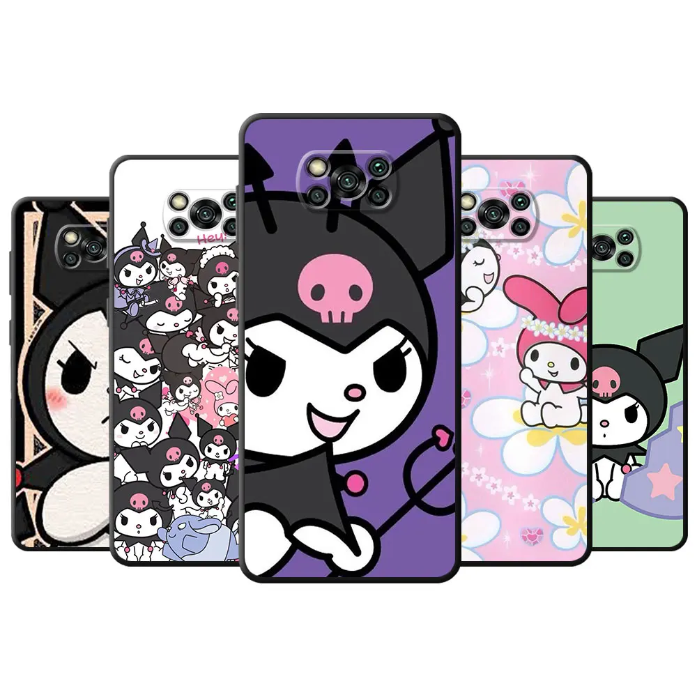 Kuromi Melody Case Per Xiaomi Poco M4 Pro 5G X4 Pro 5G C40 M5 X3 Nfc C50 C51 X4 Gt F5 M3 F1 Cover Morbida In Tpu Antiurto Di Lusso