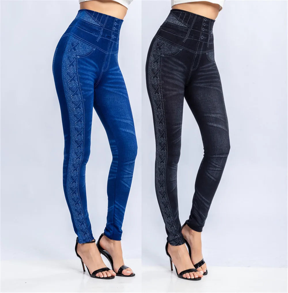  Jean Look Printed Leggings