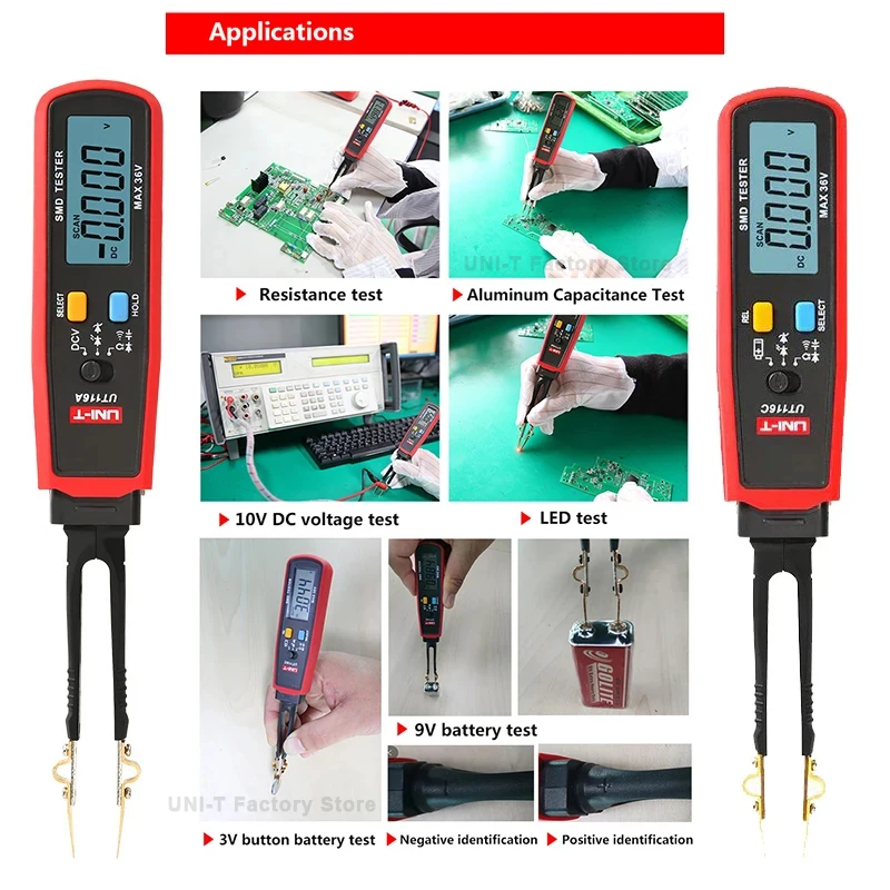 UNI-T  Ʈ Ʈ SMD ׽,  LED ̿  ǰ ׽,  Ƽ, UT116A, UT116C