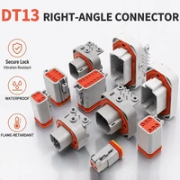 DT13 Series  Waterproof  Automotive PCB Right-Angle Header Connector 2/3/4/6/8/12Pin Male/Female Kit for Car Truck Bus Marine 1