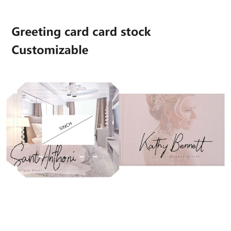 Custom. best seller A5 블랙 페이퍼 광고 플레이어 인치 비디오 음악 사진서 LCD 소책자 비즈니스 비디오 브로셔