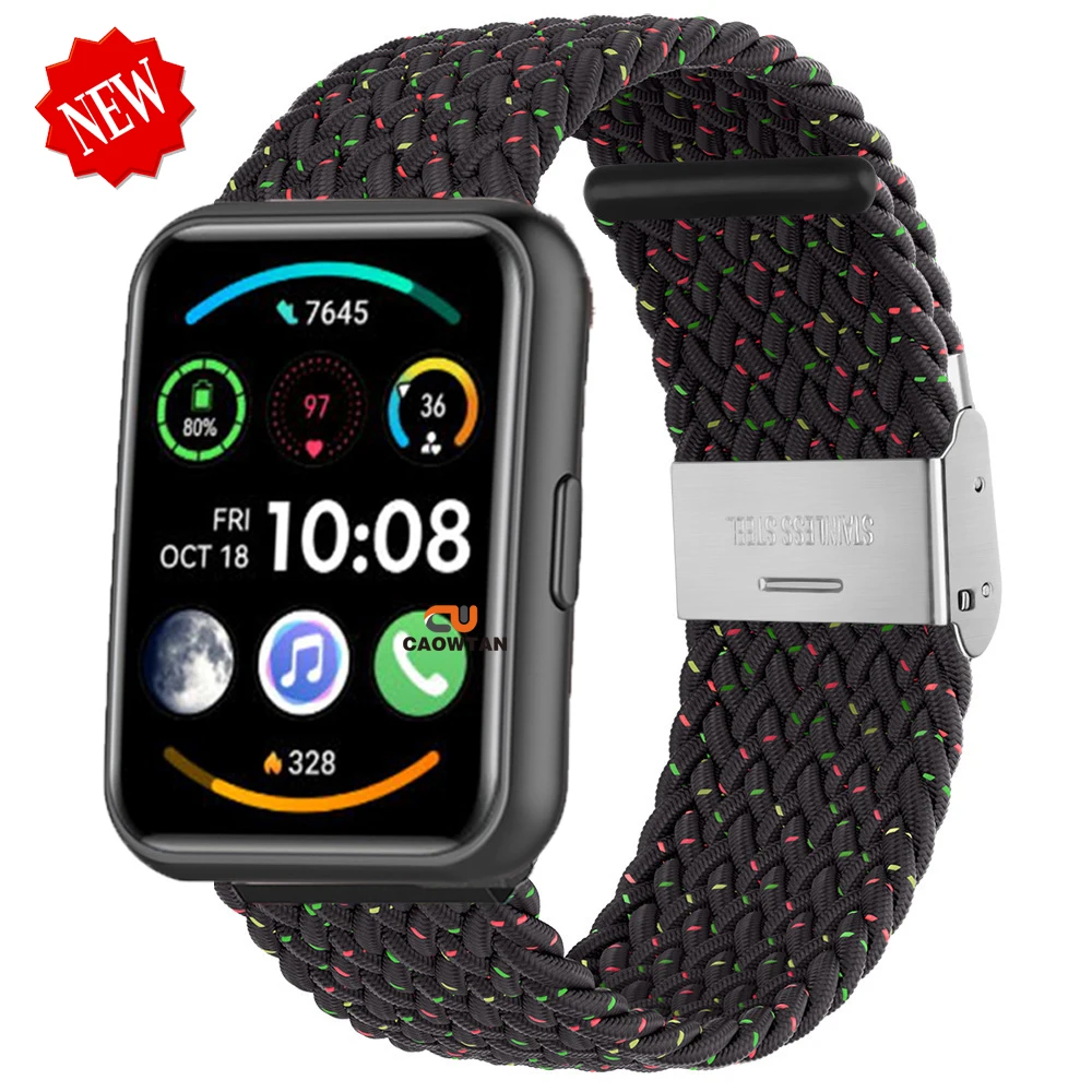 Braided Nylon Loop Strap - Woven Elastic Wristband Replacement Bracelet