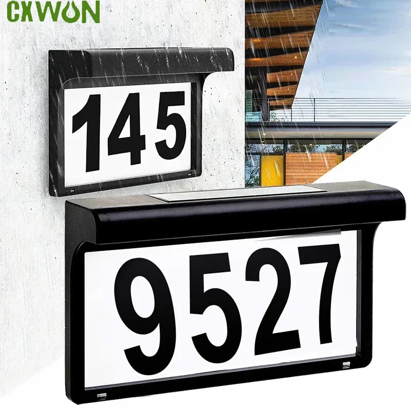 Solar House Number Light Outdoor Waterproof LED Address Sign Lamp Wireless Sunpower Garden Door Decorative Plaque Wall Light large ceramic address plaque numbers house sign door personalized coloured decorative hand decoratede housewarming gifts