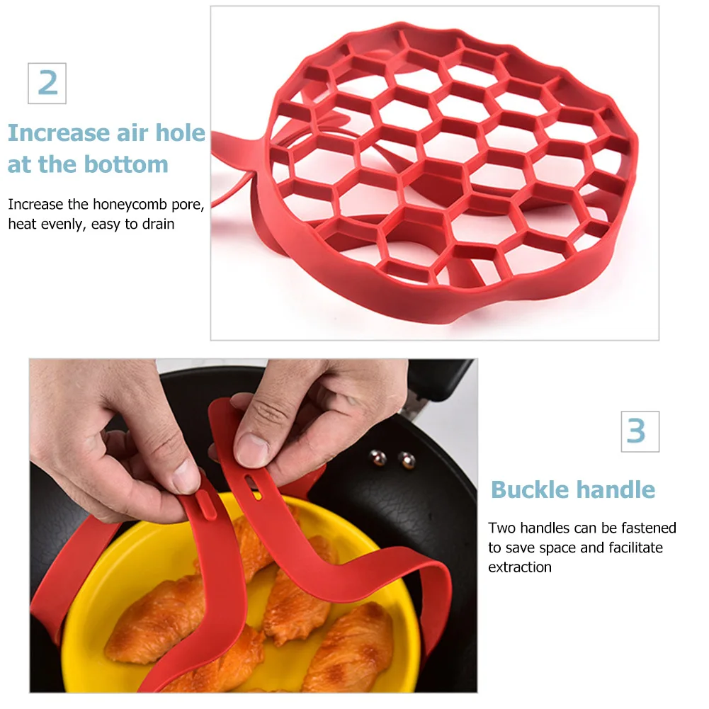 Kitchen Egg Steamer Drain Rack Heat Resistant Food Grade Silicone Food Sling Steamer Pressure Cooker Basket Bakeware steamer basket