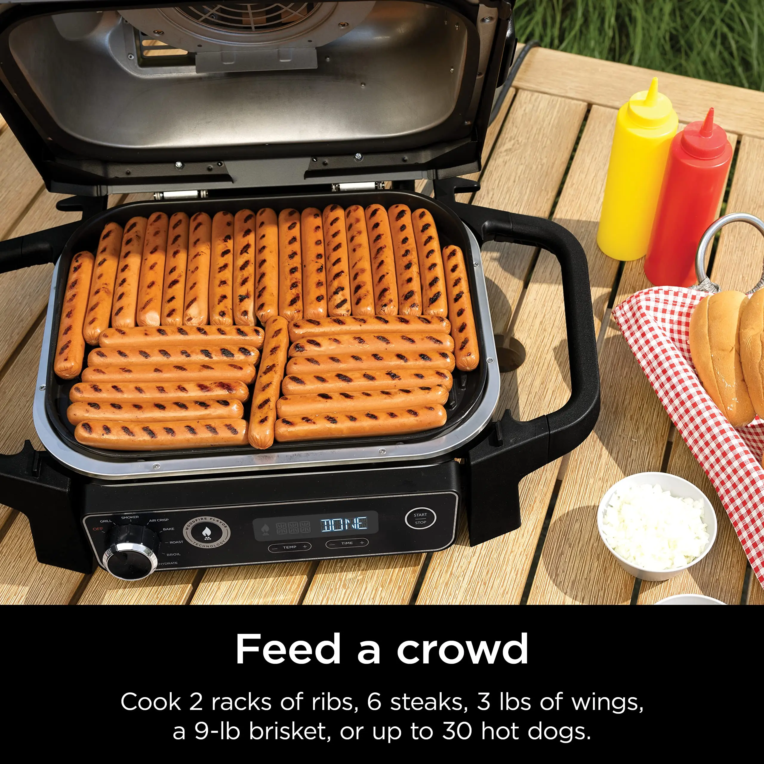 7-in-1 Outdoor Electric Grill & Smoker - Grill BBQ Air Fry Bake Roast Dehydrate & Broil - Uses Woodfire Pellets 4