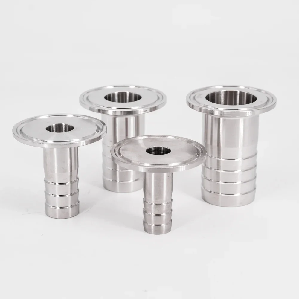 6 8 10 12 14 16 19 25 32 38 45 51mm 호스 바브 x 0.5 1 1.5 2 트라이 클램프 SUS 304 316L 스테인레스 스틸 위생 피팅 자작