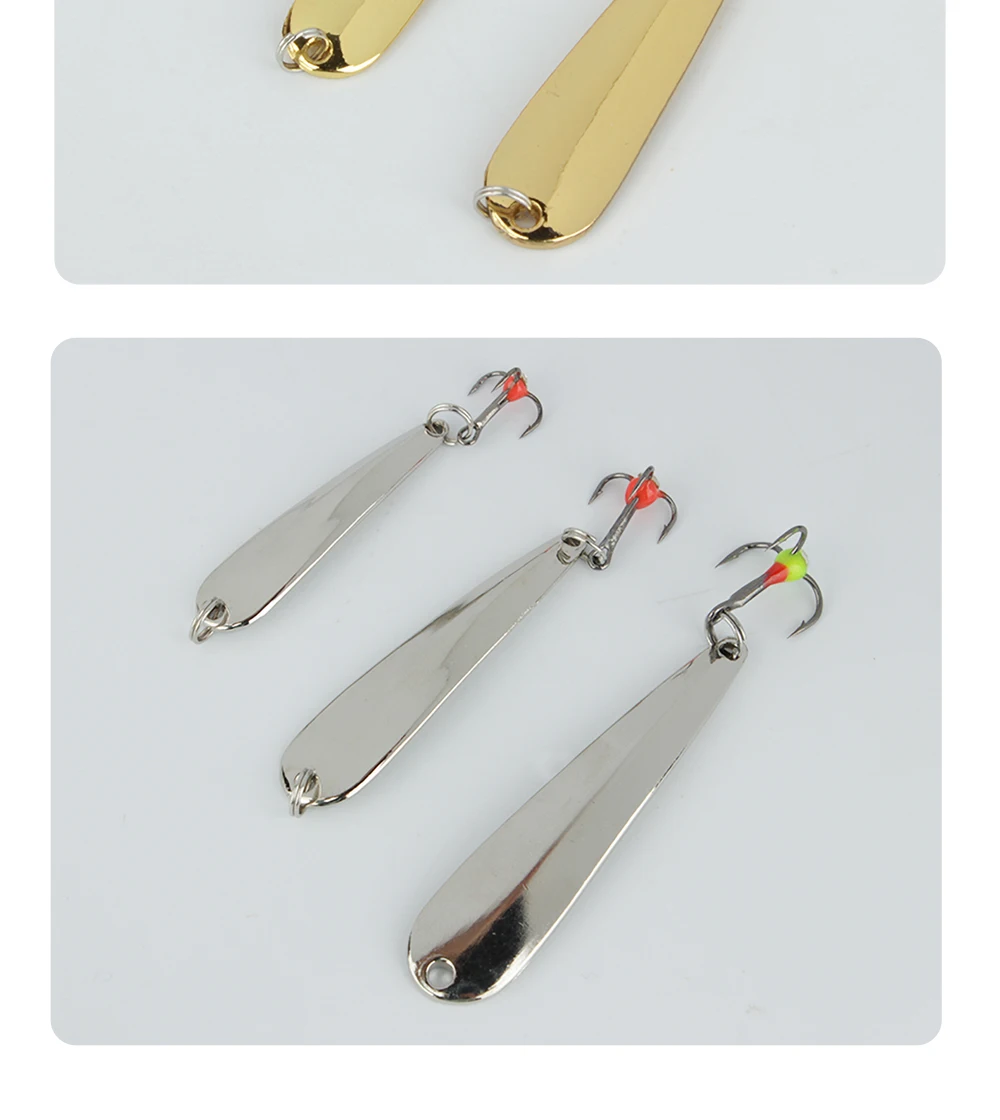 FTK Löffel-Eisangelköder 5g/7g/11g 43mm/53mm/63mm 1 Stück Metall-Aluminium-Angelköder Spinner-Köder Dreifachhaken Hartköder – Detail 13