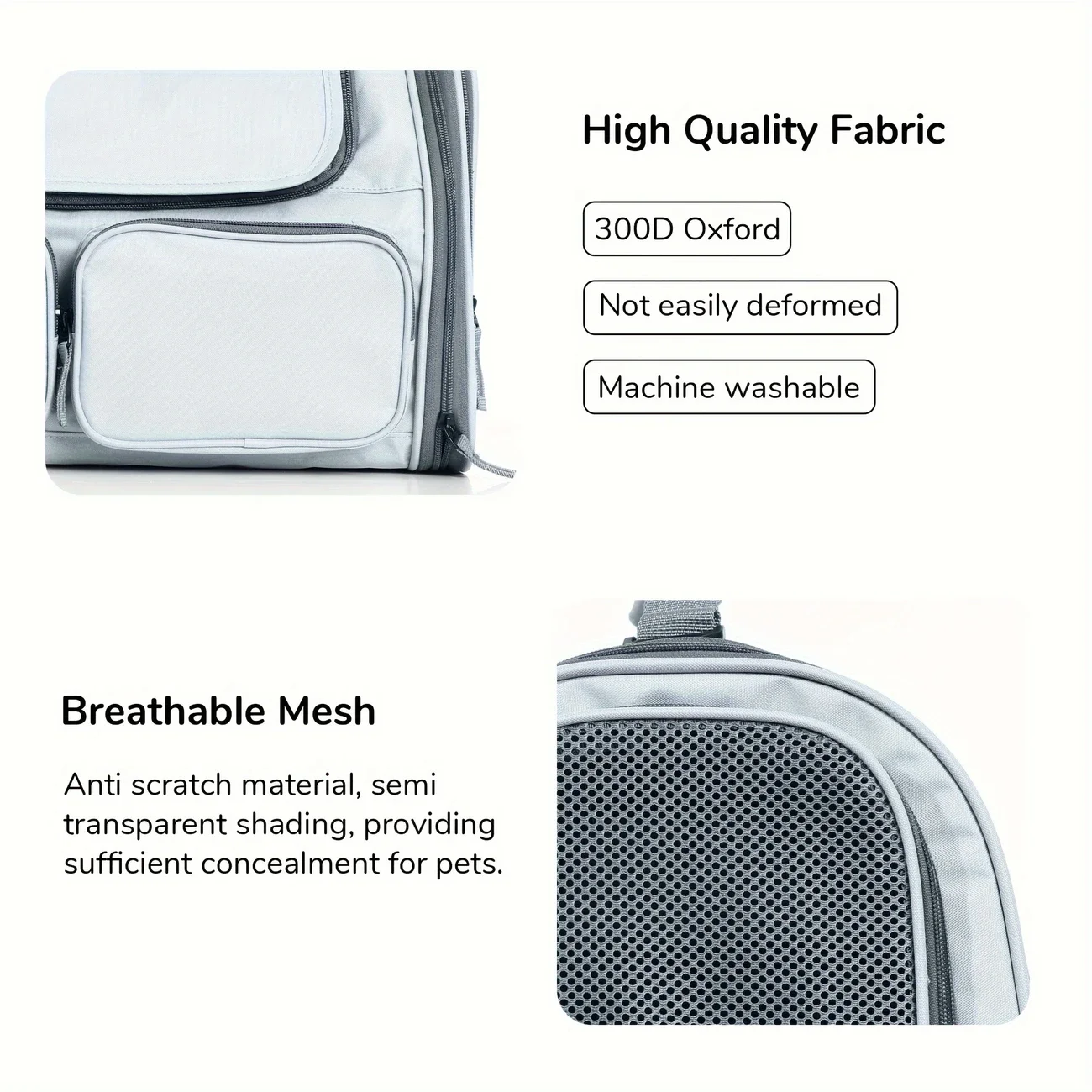 Pet Cat Carrier Bag with Double-Sided Cushion Aviation Backpack Portable Travel Bag Soft-Sided Pet Carriers Small Dog Mesh