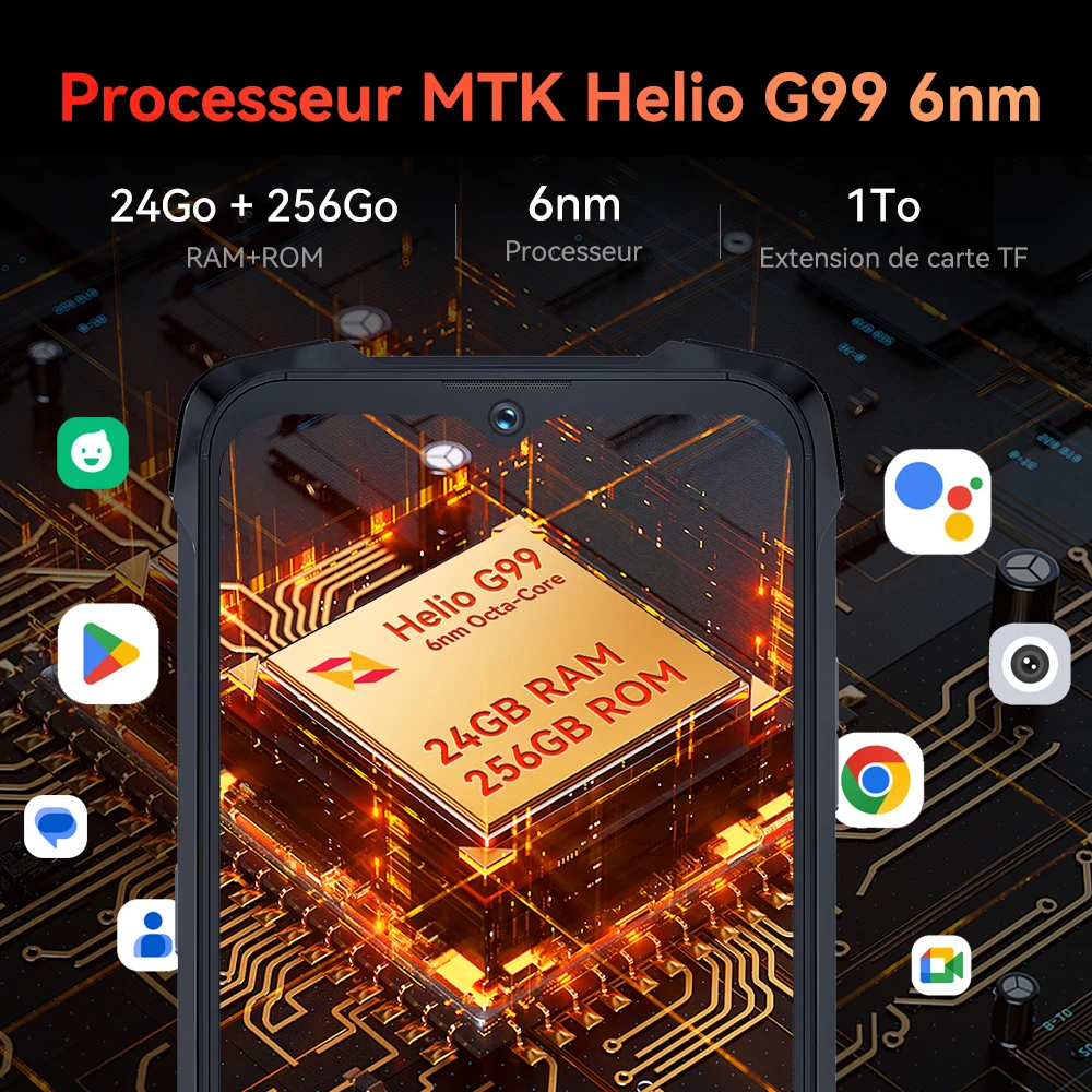 Cubot kingkong 9, helio G99, 120hz 6.583-inch Hamis színben tüntet fel, Göröngyös smartphone, 24GB RAM(12+12GB extended), 256GB ROM, 100MP camer, NFC