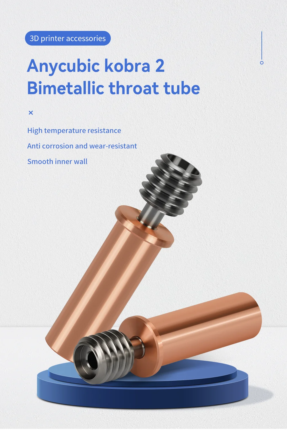 Messingdüse mit hohem Durchfluss für Anycubic Kobra 2 Neo Düse, verkupferte Düsen aus gehärtetem Stahl für Anycubic Kobra 2 Pro Bimetall – Detail 1