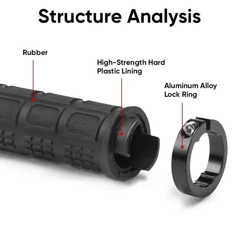 BUCKLOS Bike Handle Grips Shock-absorption Mountain Bike Grip Soft Rubber MTB Cuffs Waterproof Dustproof Bicycle Handle bicycle handlebar grips,bicycle accessories,bike handlebar grips,bike handle grips