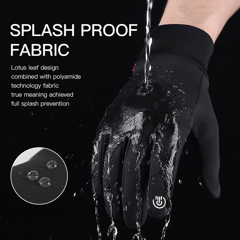 Outdoor Sports Autumn Winter Cycling Gloves Men Splash Proof Warm Windproof Touchscreen Anti-slip Motorbike Gloves Men