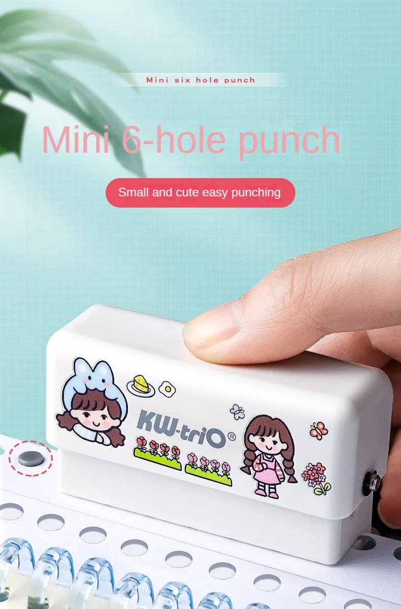 Mini 6-Hole Punching Machine DIY Book Page Stitcher Paper Binding Punch Planner Loose Leaf Paper Hole Puncher Office Stationery 1 Mini 6-Hole Punching Machine DIY Book Page Stitcher Paper Binding Punch Planner Loose Leaf Paper Hole Puncher Office Stationery