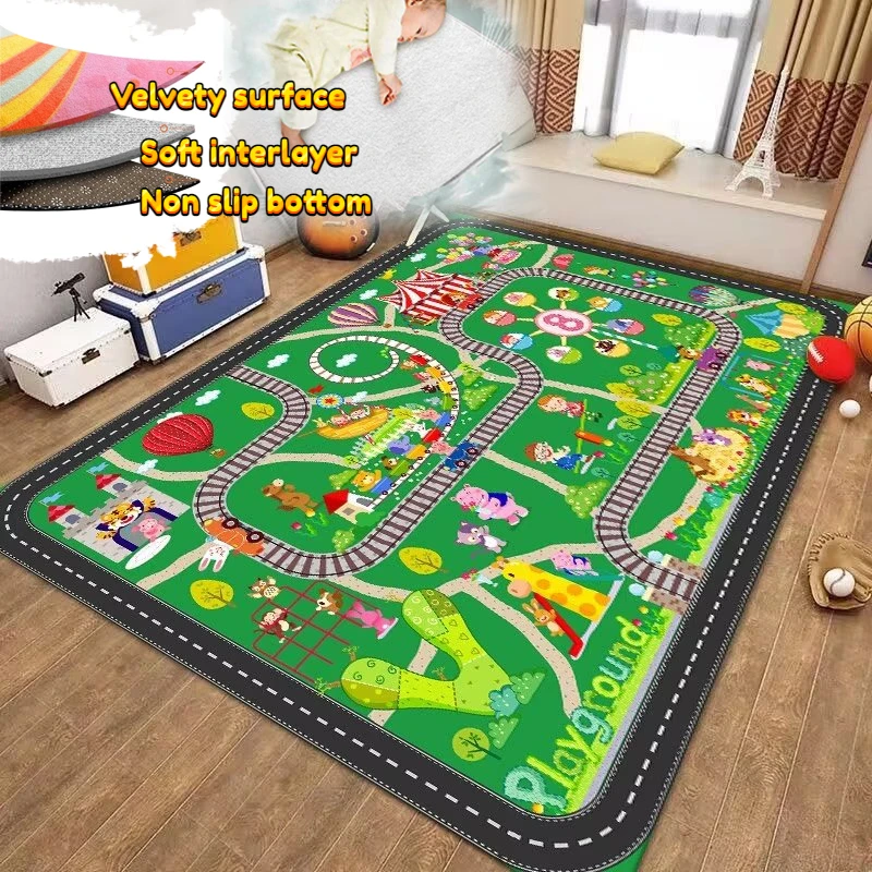 Prima educazione bambini camera da letto tappeto lavabile comodino area  tappeto arredamento della stanza percorsi stradali Puzzle tappetino da  gioco per bambino tessuto morbido - AliExpress