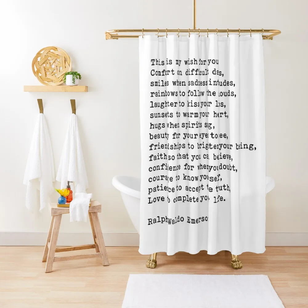 

This Is My Wish For You, Ralph Waldo Emerson Quote Shower Curtain Waterproof Shower And Anti-Mold Bathroom Accessory Curtain