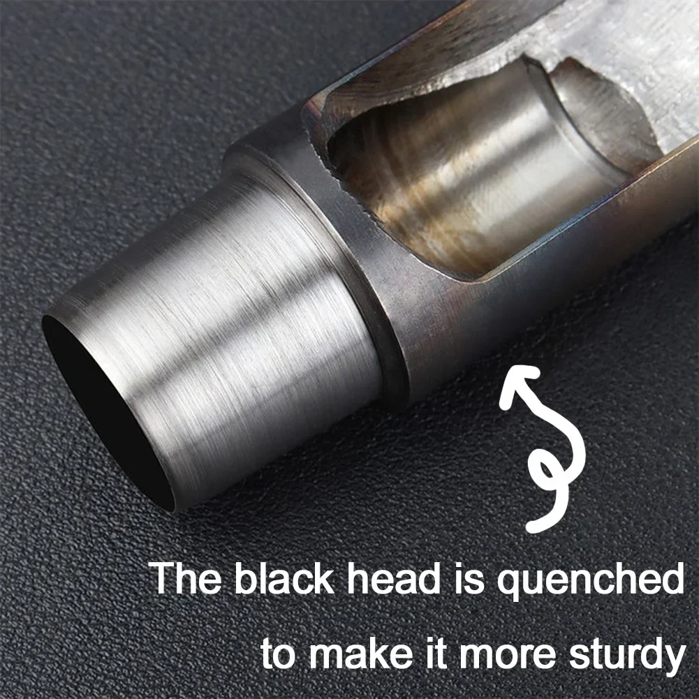 Professional Leather Hole Punch for Belts, Easily Punches Perfect Round Holes, Heavy Duty DIY Project Paper Plastic Iron Drill - 3