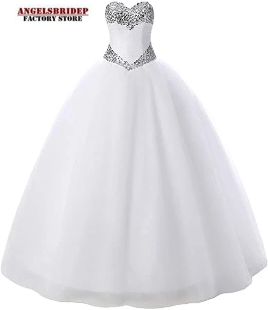 

ANGELSBRIDEP белое Тюлевое платье Quinceanera Блестящие кристаллы Vestidos De Quinceañera День рождения принцессы строгие платья Реальные фотографии