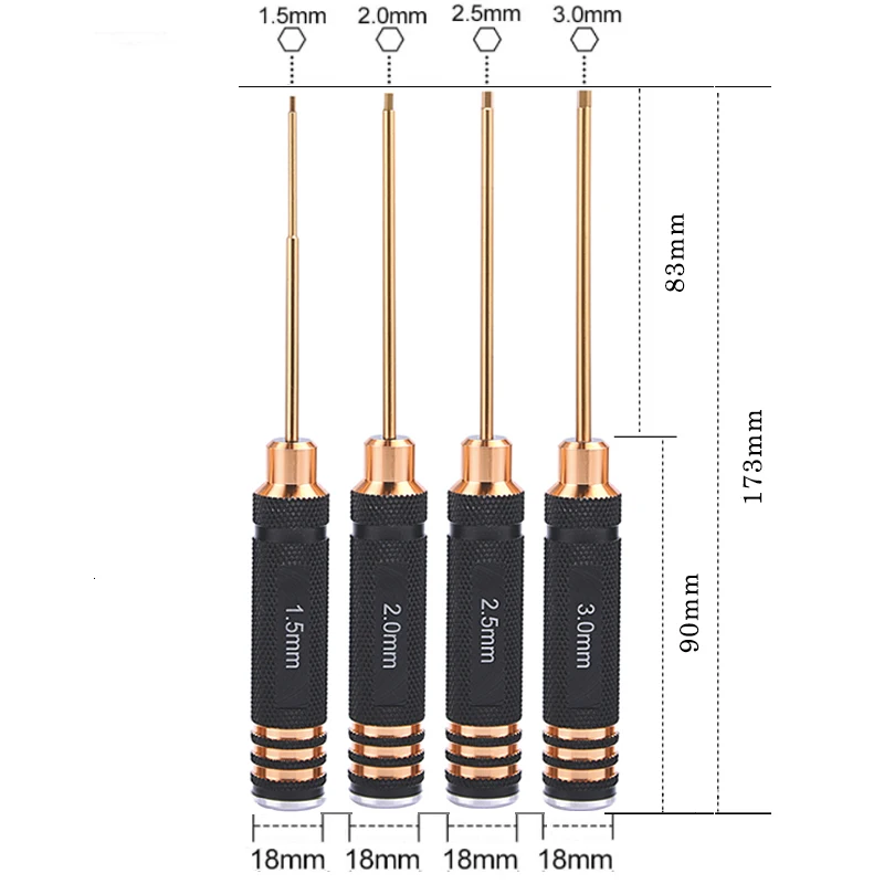 Embouts de tournevis pour drone 1.5-3.0mm - Lot de 4 pièces