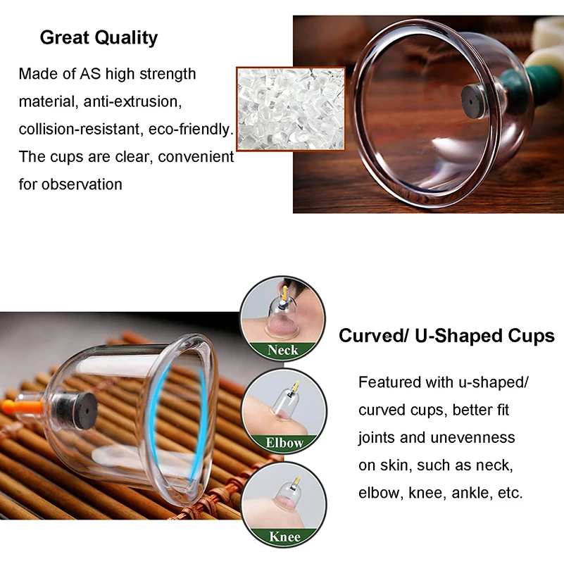 24 Cans JINGKANGVentosa Chinese Vacuum Cupping Therapy Set Pull Out Vacuum Therapy Massagers Curve Suction Ventosaterapia Xicara 5