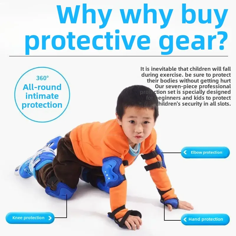 Children's Roller Skating Protective Gear Set Balance Bike Skateboard Wrist Protection Full Professional Bicycle Helmet