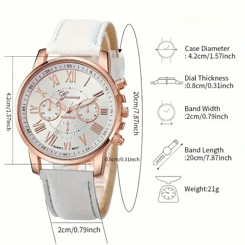 6pcs Women Fashion Quartz Watch Set