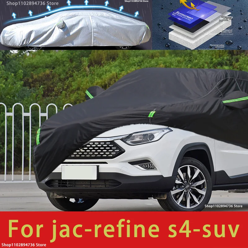 

For JAC Refine S4 Fit Outdoor Protection Full Car Covers Snow Cover Sunshade Waterproof Dustproof Exterior black car cover