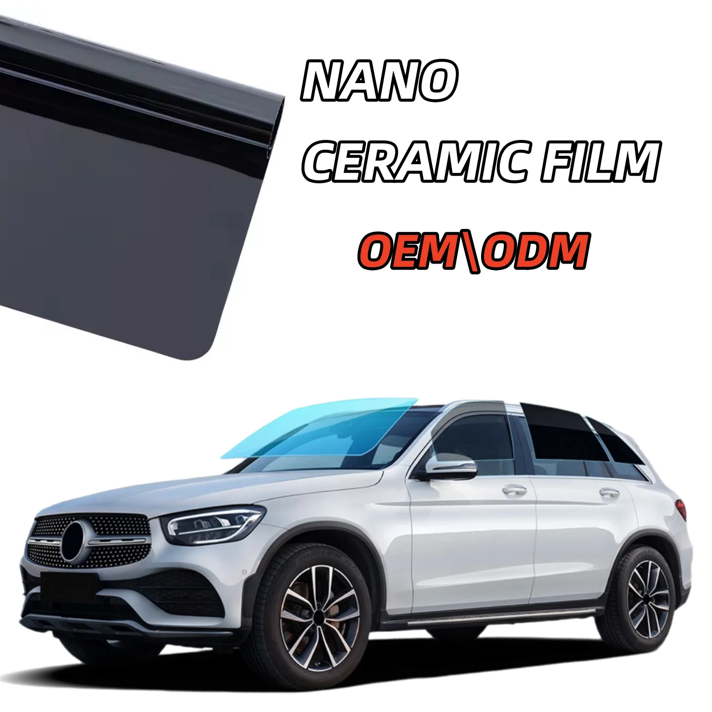 

50cmX3m IR100% Nano Ceramic Film Privacy Anti-glare Protection Anti Explosion Sun Solar Resistant Car Window Tint Foil Sticker