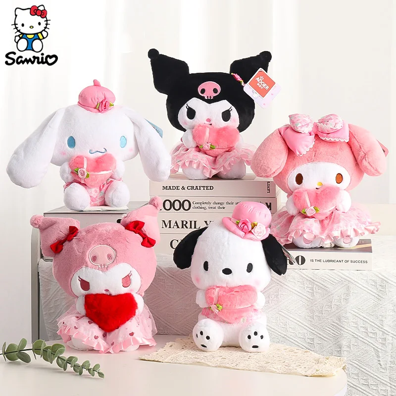

Плюшевые Куклы Kawaii Sanrio плюшевые куклы Kuromi Cinnamoroll Y2k Hello Kitty мелодия мультфильм периферия мягкие игрушки рождественские подарки