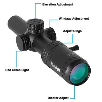 1-5X24 Tactical Optical Rifle Scope Red and Green Illuminated Reticle Hunting Scopes Compact Scope Ar15 Sight 3