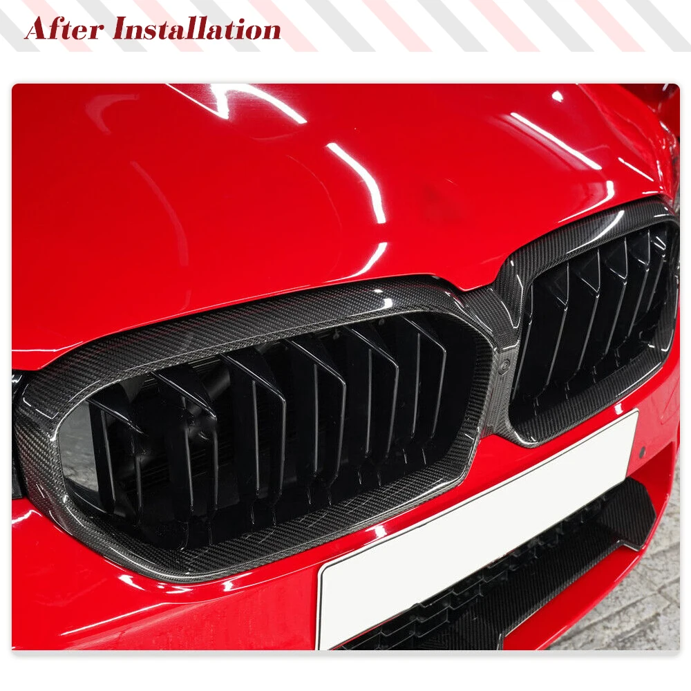 Trockener Carbon Auto Front stoßstange Grill Kühlergrill für BMW 5er F90 M5  LCI 2021 2022 Limousine Auto Front Renn gitter Grills trocken Carbon -  AliExpress