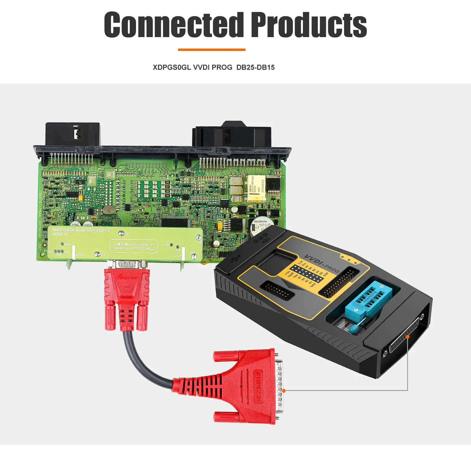Das Xhorse XDPGSOGL DB25 DB15-Anschlusskabel funktioniert mit VVDI Prog und lötfreiem Adaptern – Detail 2