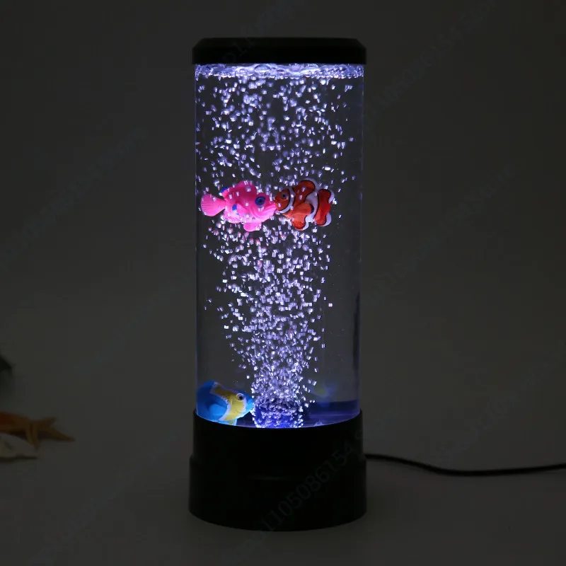 시뮬레이션 다이나믹 버블 피쉬 라이트, 어항 장식, 수면 보조, 침실 LED 다채로운 분위기 조명, USB