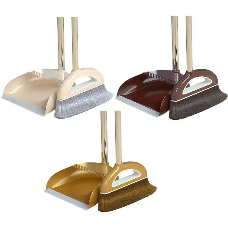 

Magic Broom And Plastic Dustpan Set Broom Dustpan With Squeegee Set Long Handle Broom With Comb Teeth Efficient Sweeper Set