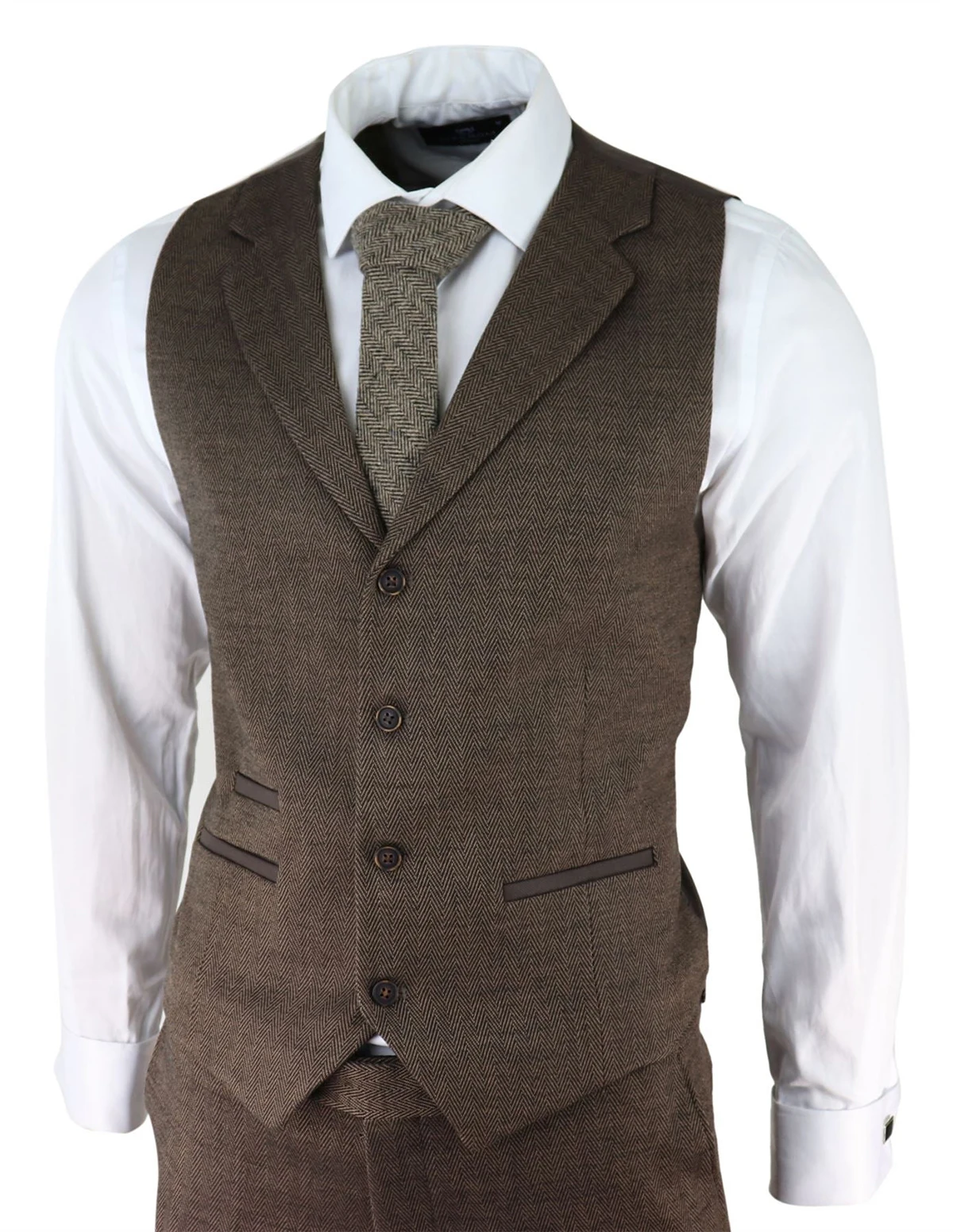 Herringbone Men's Suits For Wedding Notch Lapel Groom Tuxedos Business Prom 3 Pieces Coat Vest With Pants Made