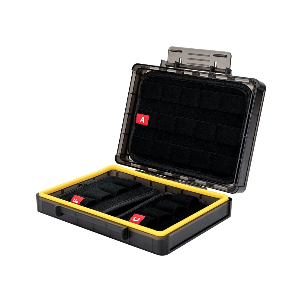 Stapelbarer rutsch fester, robuster Aufbewahrung koffer halter für 16 USB-Flash-Stick 30 Speicher karte SD SDHC SDXC/PSV/NS/CF Express Typ A. – Detail 11
