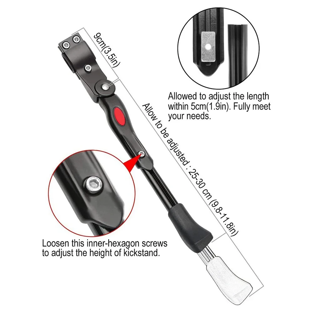 Adjustable Bicycle Kickstand Support Foot Brace for Mountain & Road Bikes