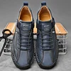 Hand-stitched Leather Shoes for Men Outdoor Light Non-slip Walking Casual Shoes Men Big Size 47 48 Slip-On Driving Loafers 6