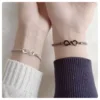 Bracelet de Couple tissé en argent pur, amour infini, simple, pour étudiants, pour hommes et femmes, cadeaux de noël