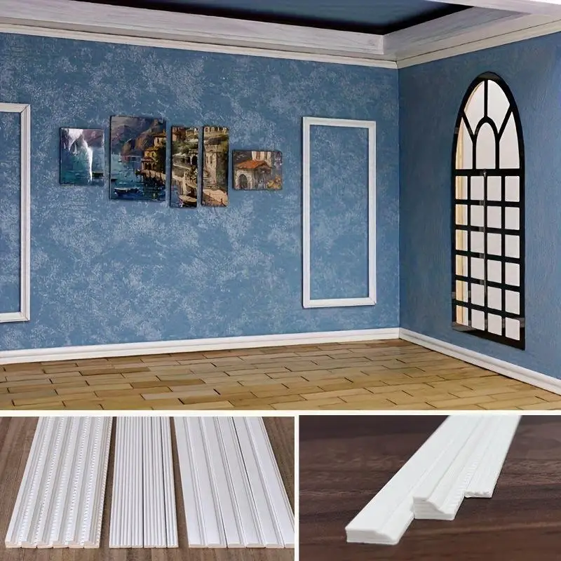 Mini Ceiling Line Skirting Board Trim for Dollhouse Realistic Micro Landscape House Decoration