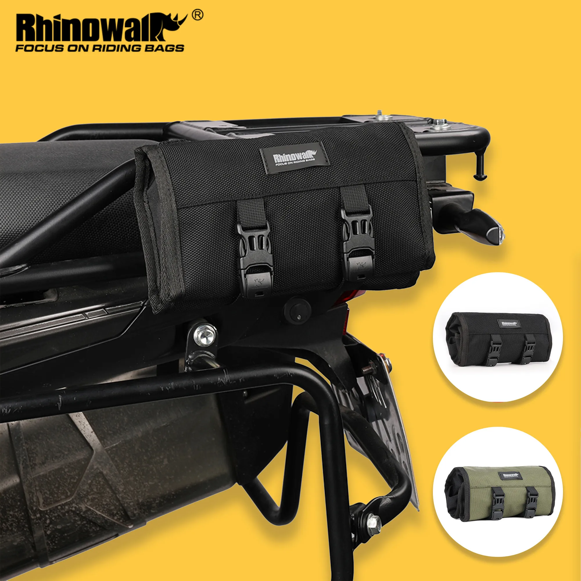 RhinowalkMotorcycleToolRollBagUniversalMotorbikeSaddlebag
