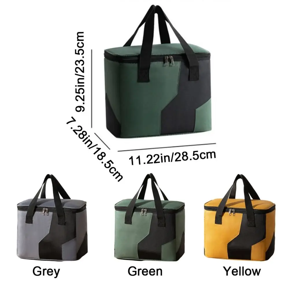 Practical Oxford Cloth Insulation Bag Waterproof Large Capacity Food Thermal Handbag with Handle Lunch Box Bag for Home