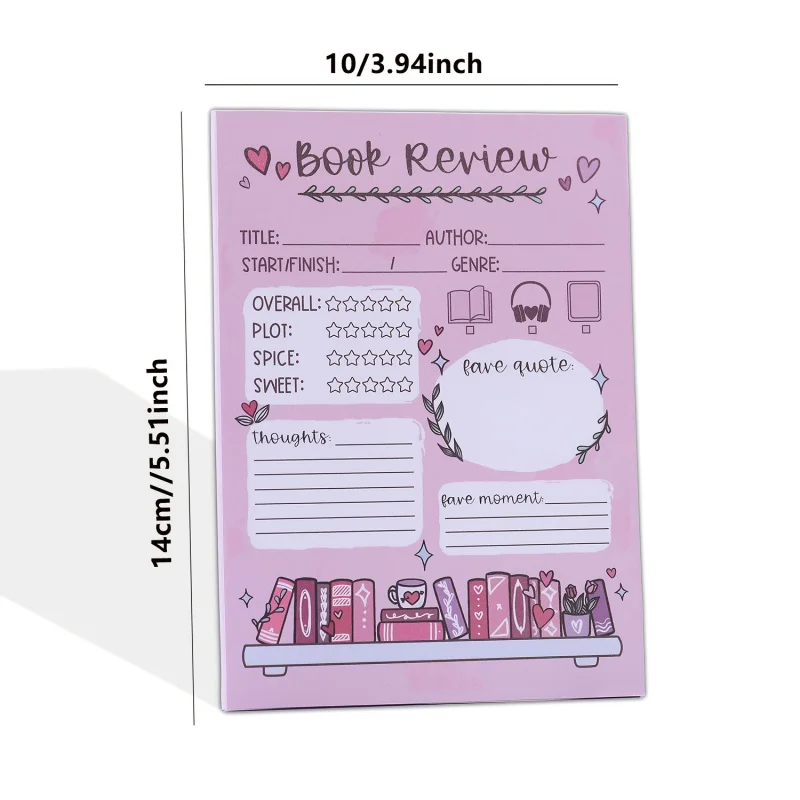 2 Pcs Fun Book Review Notepad 2
