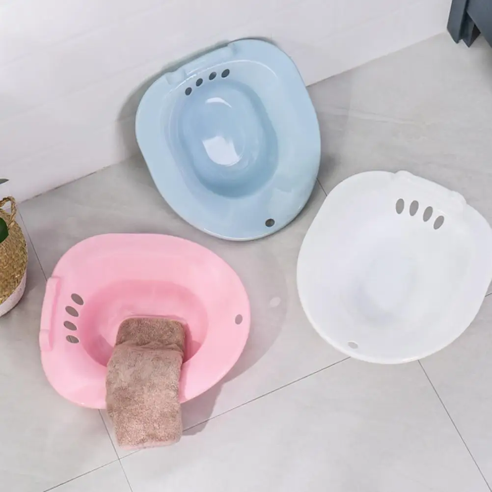 Pink Anti Spill Sitz Basin Sit Bath Tub Postpartum Care Hemorrhoid Inflammation Treatment Bathroom Fixture Hip Bath Basin