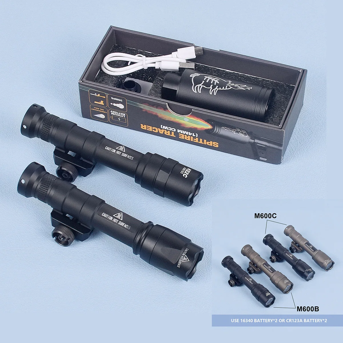 

Tactical M600 B M600C LED Weapon Light Surefire Auto Tracer II Flashlight fluorescence Shooting Game Unit Adapter Scout M14 M10