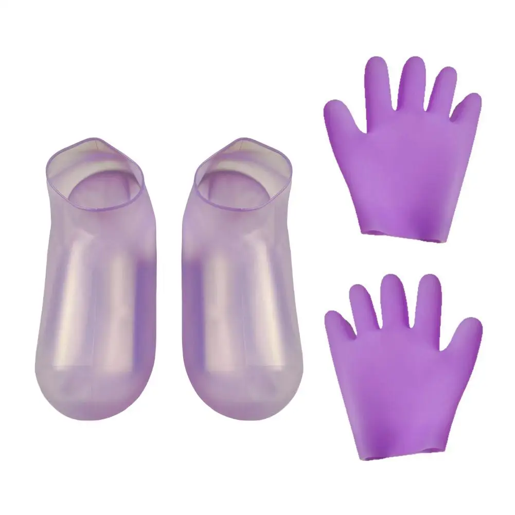 실리콘 보습 양말 장갑 갈라짐 방지 발 & 손 마스크 발 및 손 관리 재사용 가능 세탁 가능 건성 피부용 양말 커버