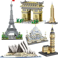 

Famous Architecture Model Mini Big Ben Eiffel Tower Taj Mahal Sydney Opera House Building Blocks Construction Toy Creative Brick