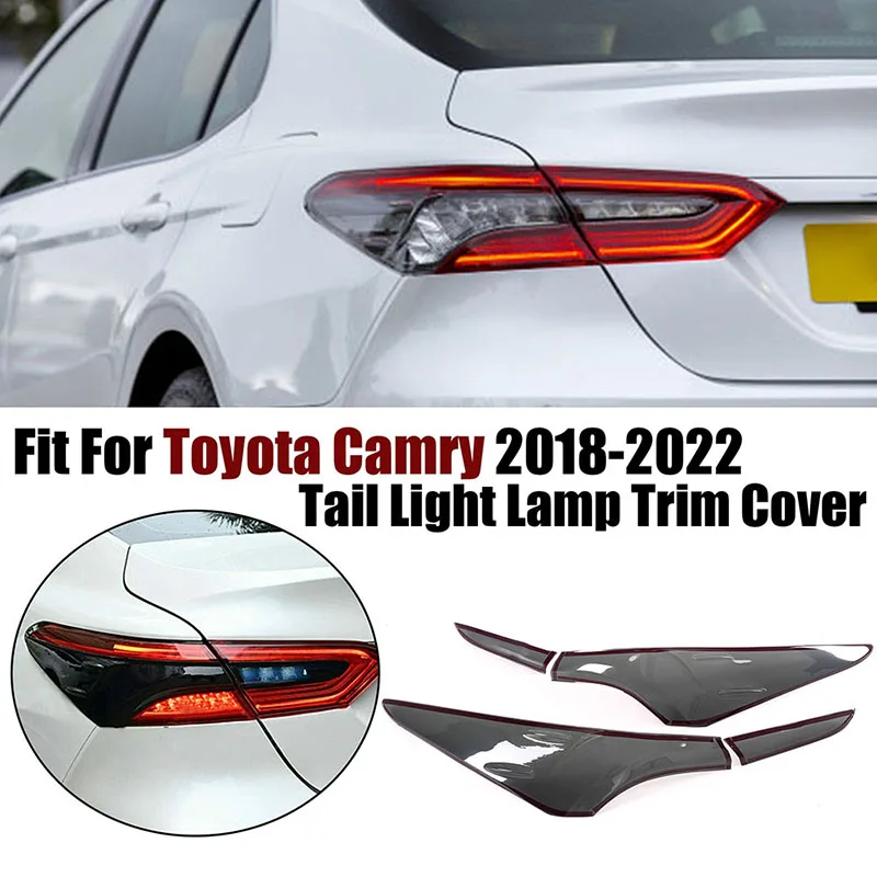 

Tail Light Cover Trim Tail Lamp Shade Kit Fit For Toyota Camry 2018-2022 Smoked Black Lamp Hood Car Exterior Refit Parts